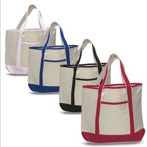 (4 PACK) Extra Large Heavy Duty Canvas Tote Bags